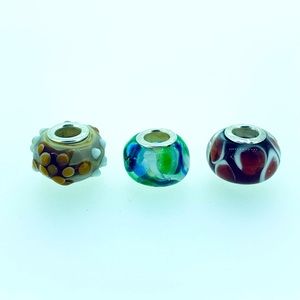 Pandora Murano glass Sterling Silver beads